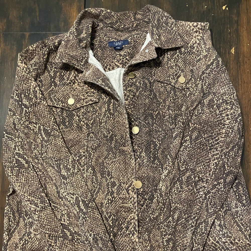 Snakeskin fabric Jean jacket